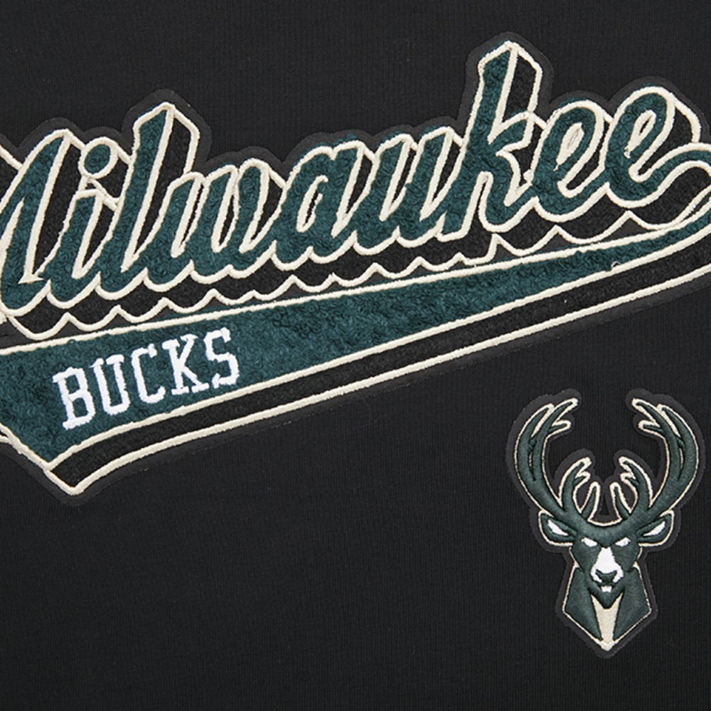 Milwaukee Bucks Pro Standard Women's Script Boyfriend T-Shirt On Sale