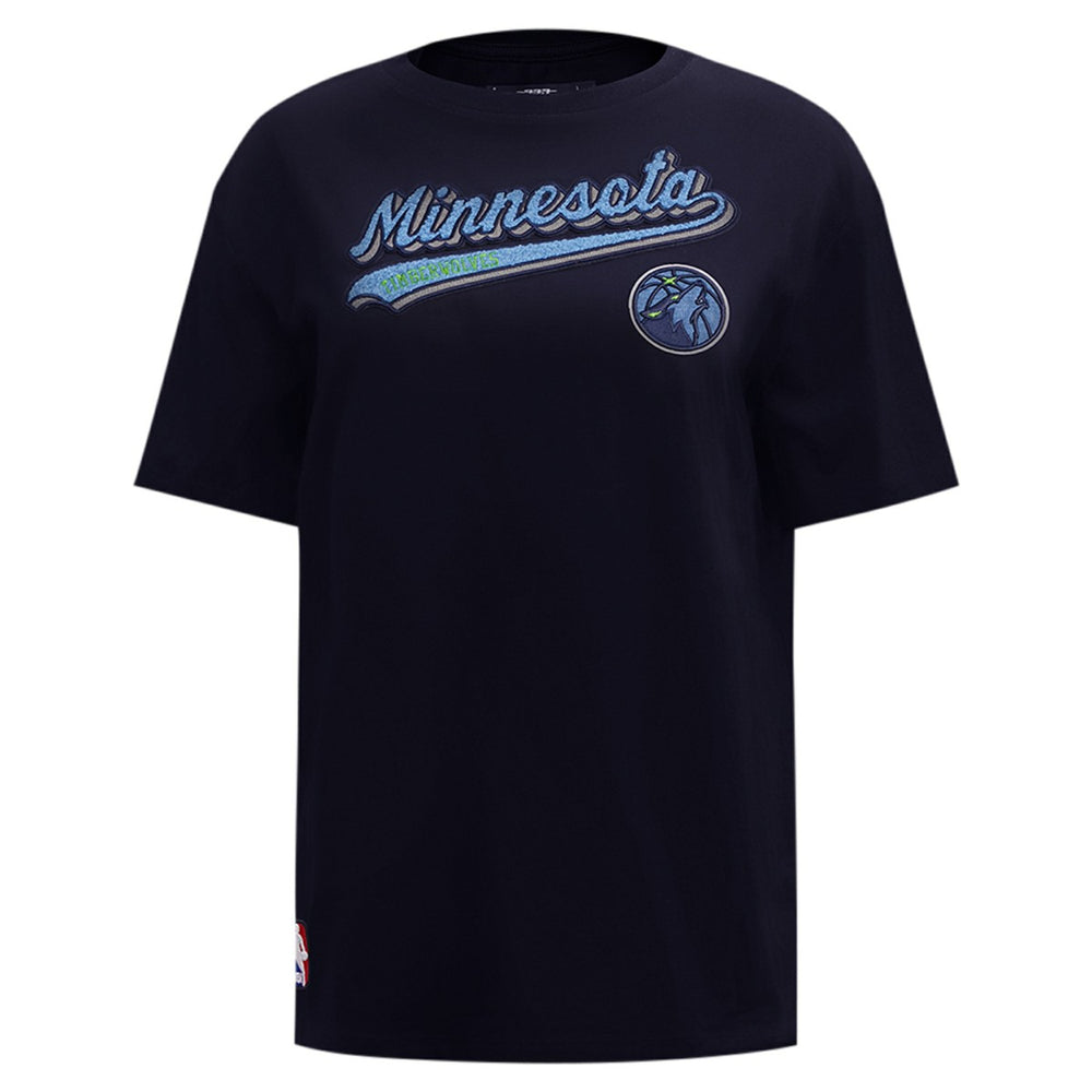 Minnesota Timberwolves Pro Standard Women's Script Boyfriend T-Shirt On Sale