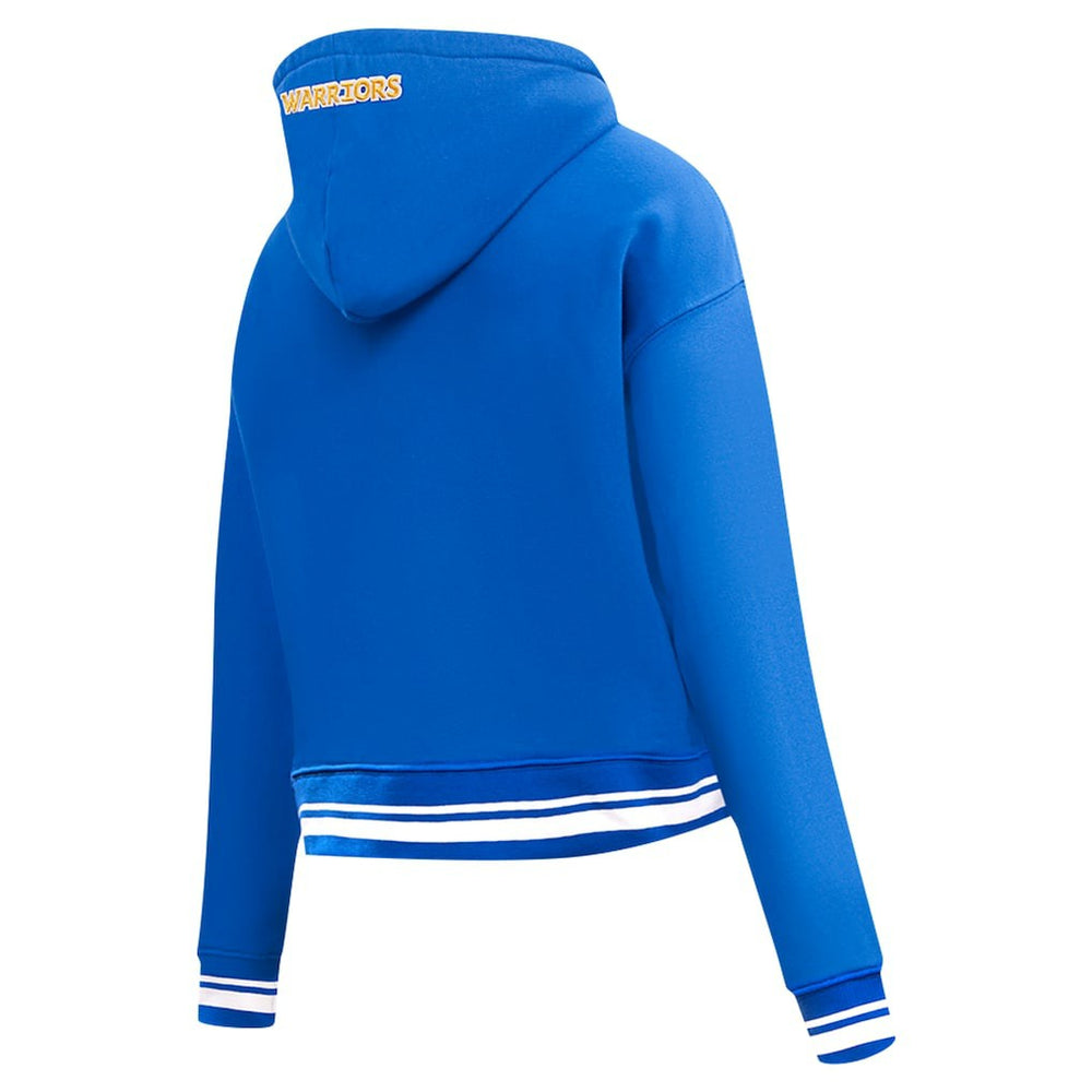 Golden State Warriors Pro Standard Women's Script Tail Cropped Pullover Hoodie sale On Sale