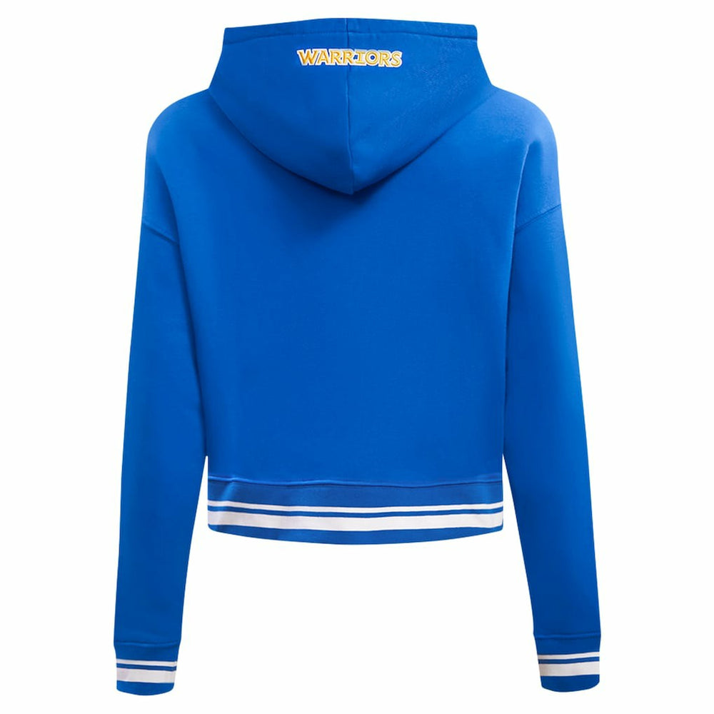 Golden State Warriors Pro Standard Women's Script Tail Cropped Pullover Hoodie sale On Sale