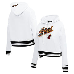 Miami Heat Pro Standard Women's Script Tail Cropped Pullover Hoodie On Sale