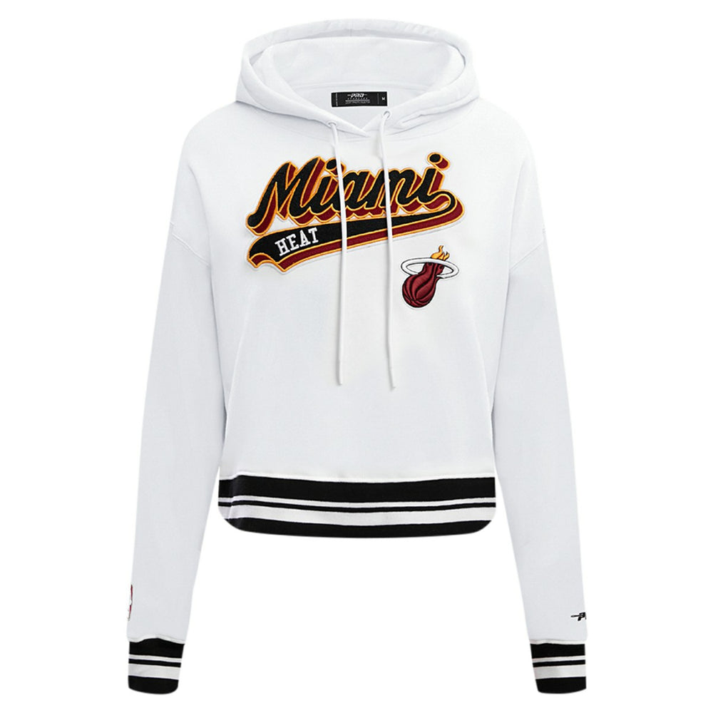 Miami Heat Pro Standard Women's Script Tail Cropped Pullover Hoodie On Sale
