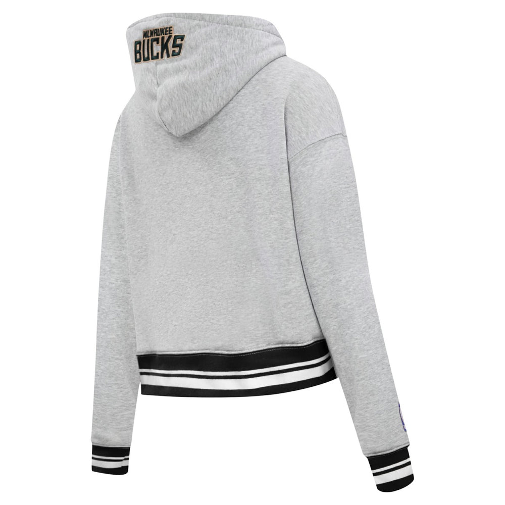 Milwaukee Bucks Pro Standard Women's Script Tail Cropped Pullover Hoodie Discount