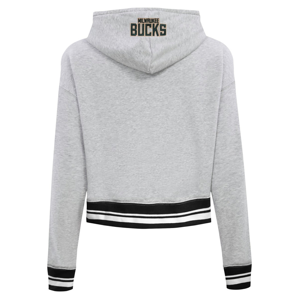 Milwaukee Bucks Pro Standard Women's Script Tail Cropped Pullover Hoodie Discount