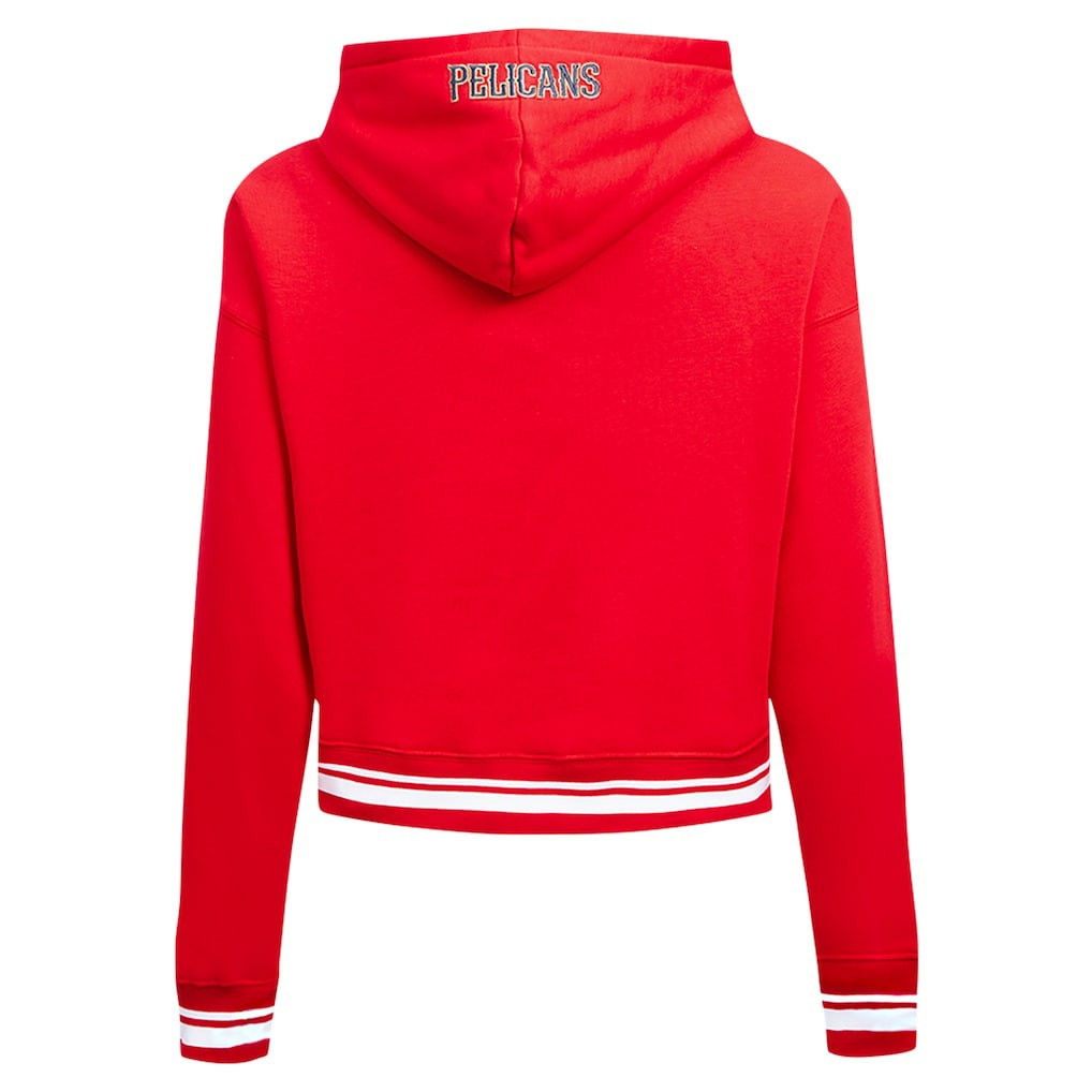 New Orleans Pelicans Pro Standard Women's Script Tail Cropped Pullover Hoodie New