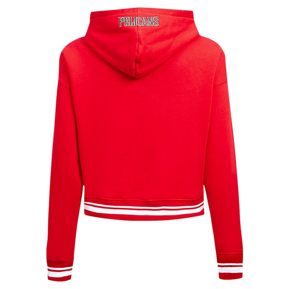 New Orleans Pelicans Pro Standard Women's Script Tail Cropped Pullover Hoodie New