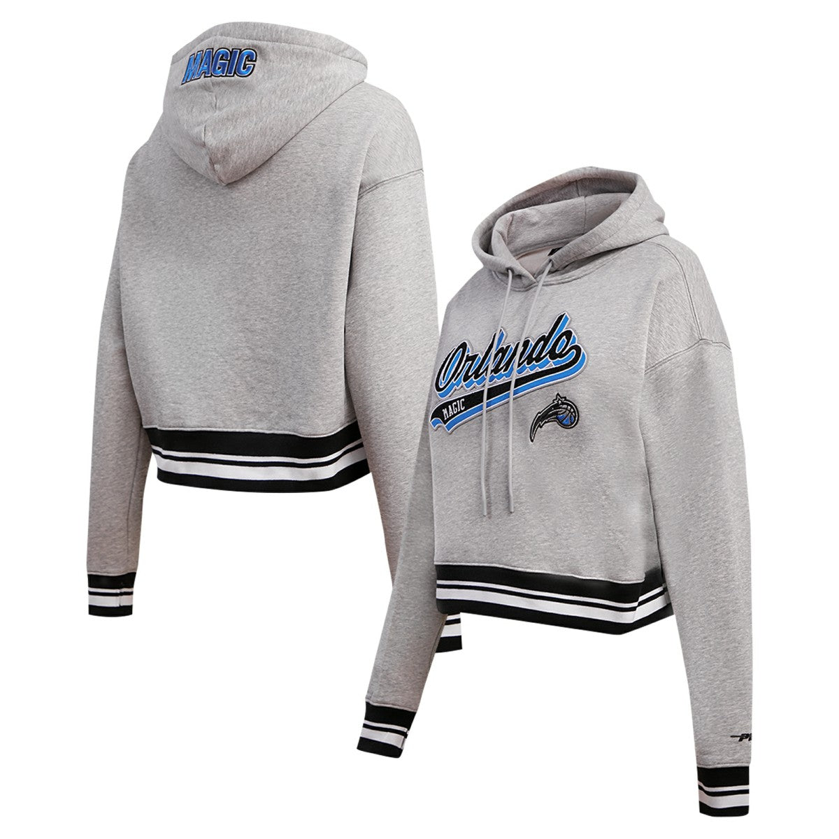 Orlando Magic Pro Standard Women's Script Tail Cropped Pullover Hoodie New