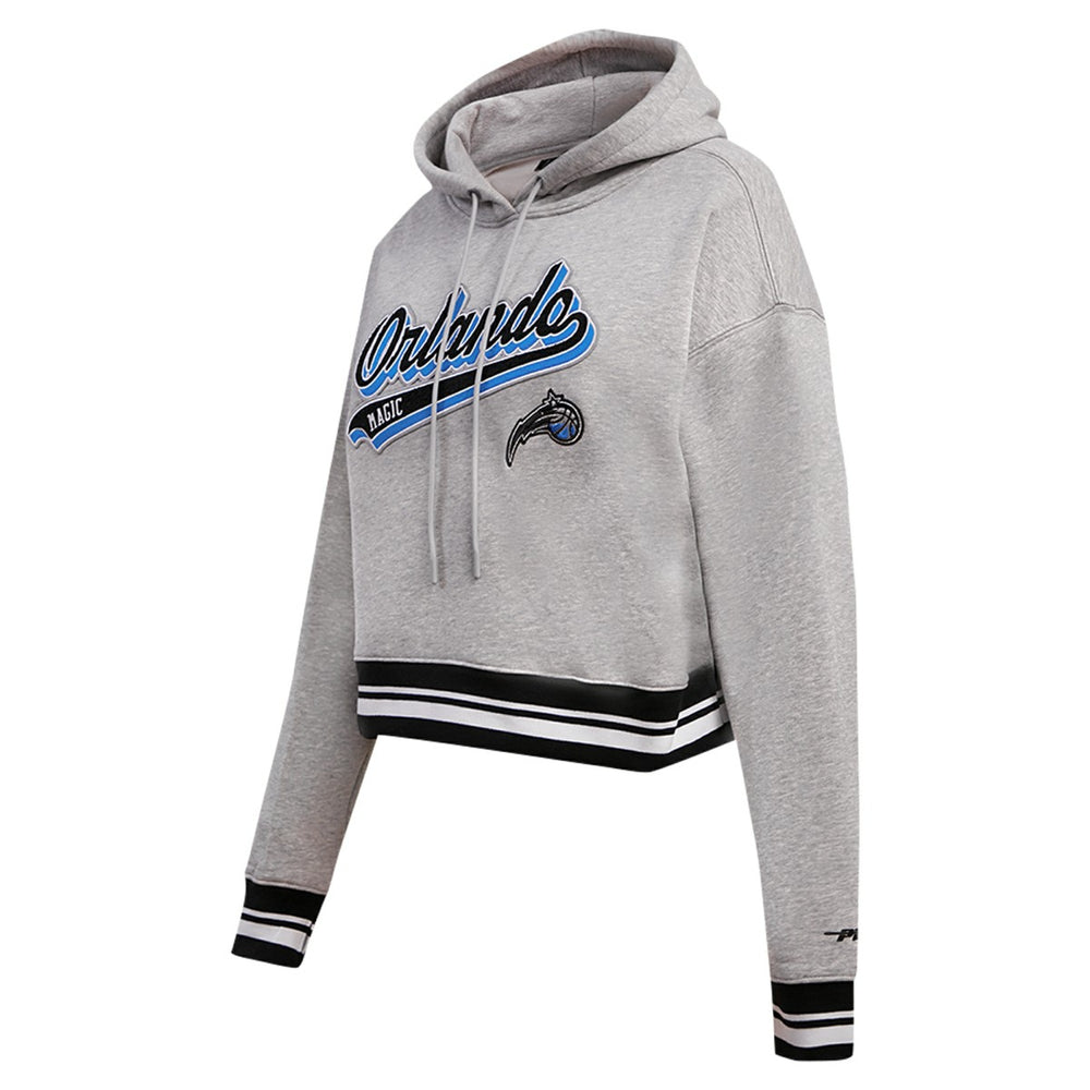 Orlando Magic Pro Standard Women's Script Tail Cropped Pullover Hoodie New
