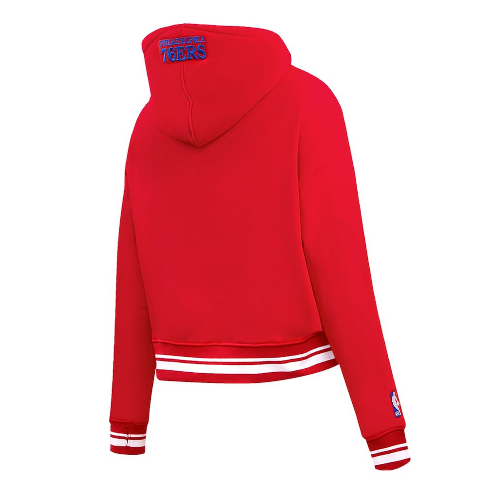 Philadelphia 76ers Pro Standard Women's Script Tail Cropped Pullover Hoodie Online