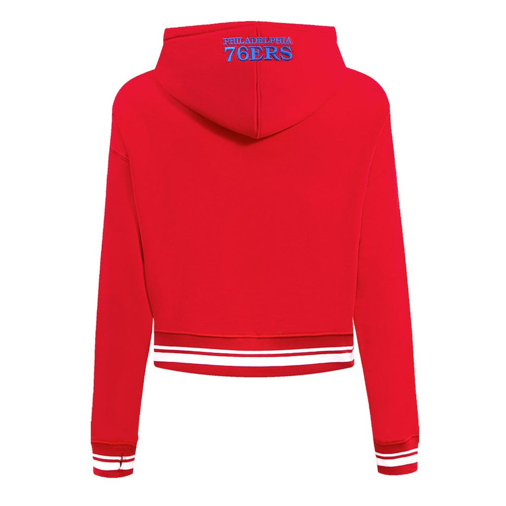 Philadelphia 76ers Pro Standard Women's Script Tail Cropped Pullover Hoodie Online