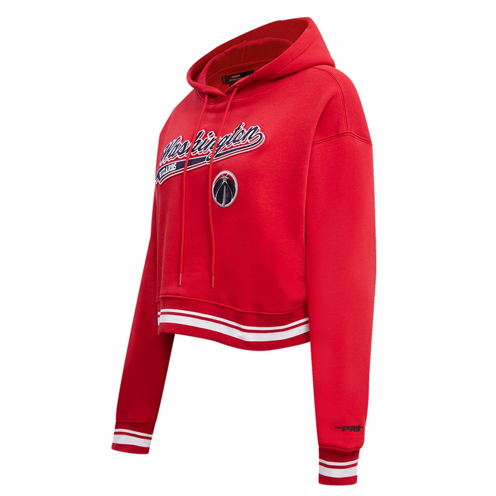 Washington Wizards Pro Standard Women's Script Tail Cropped Pullover Hoodie Discount