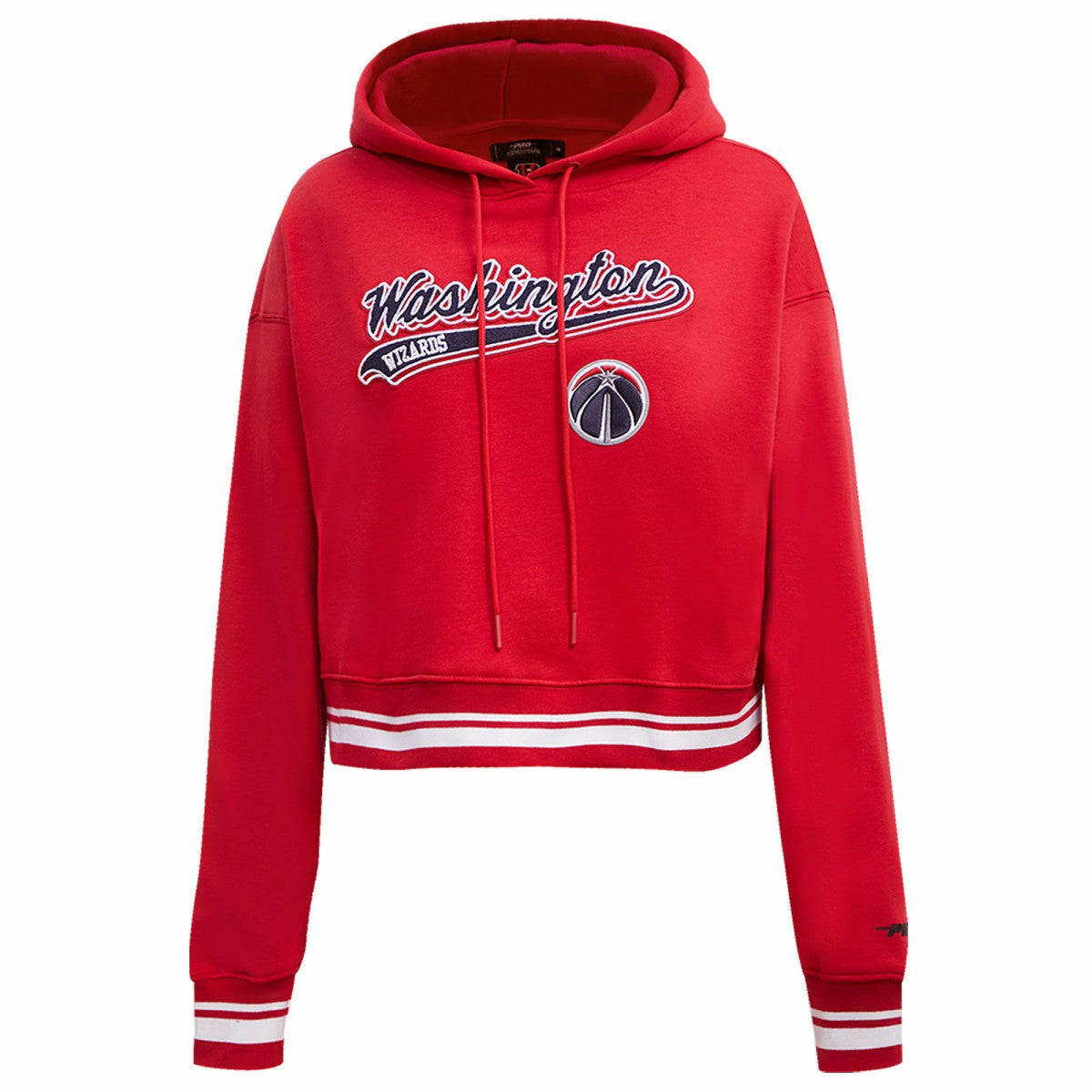 Washington Wizards Pro Standard Women's Script Tail Cropped Pullover Hoodie Discount