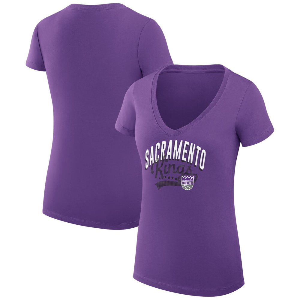 Sacramento Kings G-III 4Her by Carl Banks Women's Super-Slim Fit Lightweight Filigree Logo V-Neck T-Shirt Online