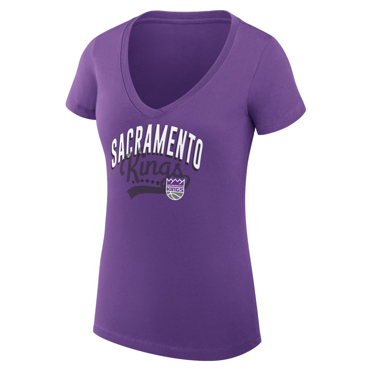 Sacramento Kings G-III 4Her by Carl Banks Women's Super-Slim Fit Lightweight Filigree Logo V-Neck T-Shirt Online