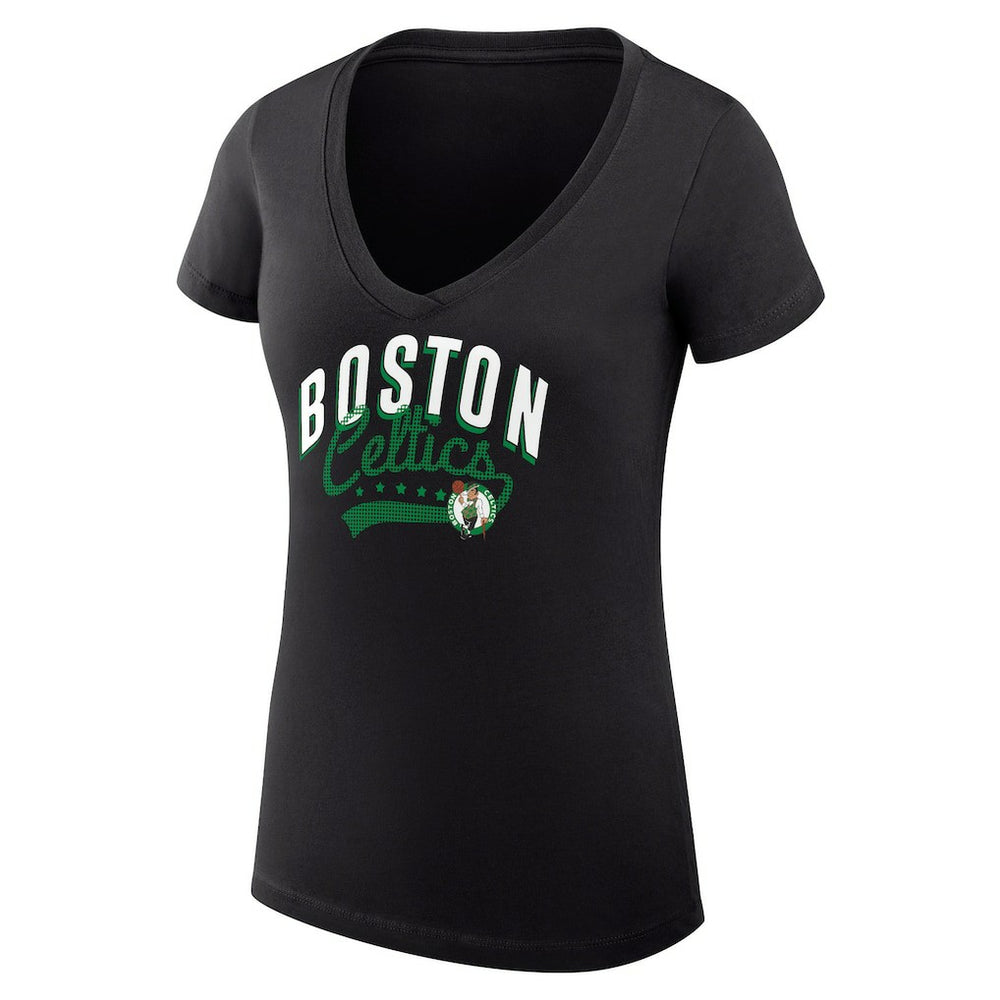 Boston Celtics G-III 4Her by Carl Banks Women's Super-Slim Fit Lightweight Filigree Logo V-Neck T-Shirt Online