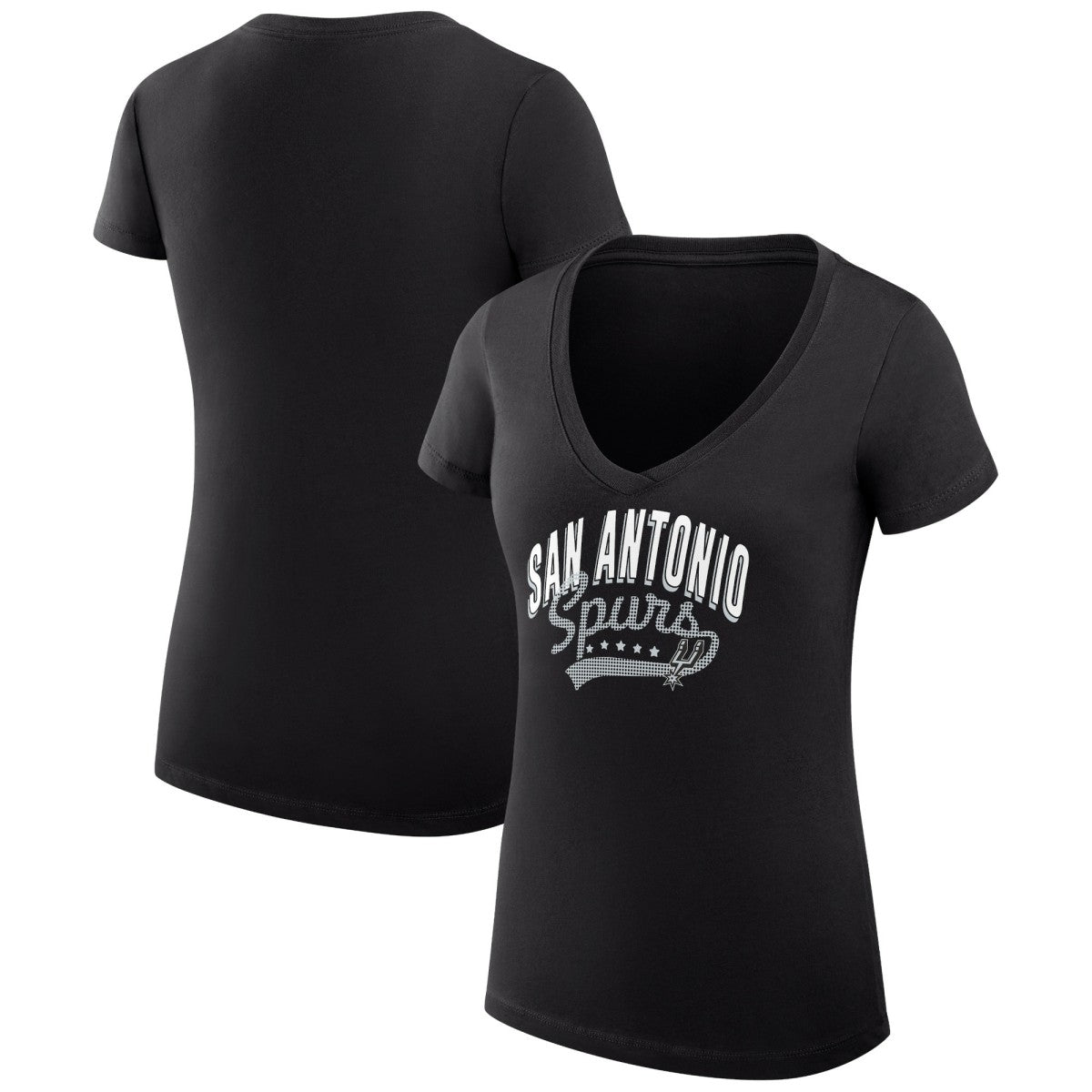 San Antonio Spurs G-III 4Her by Carl Banks Women's Super-Slim Fit Lightweight Filigree Logo V-Neck T-Shirt Online