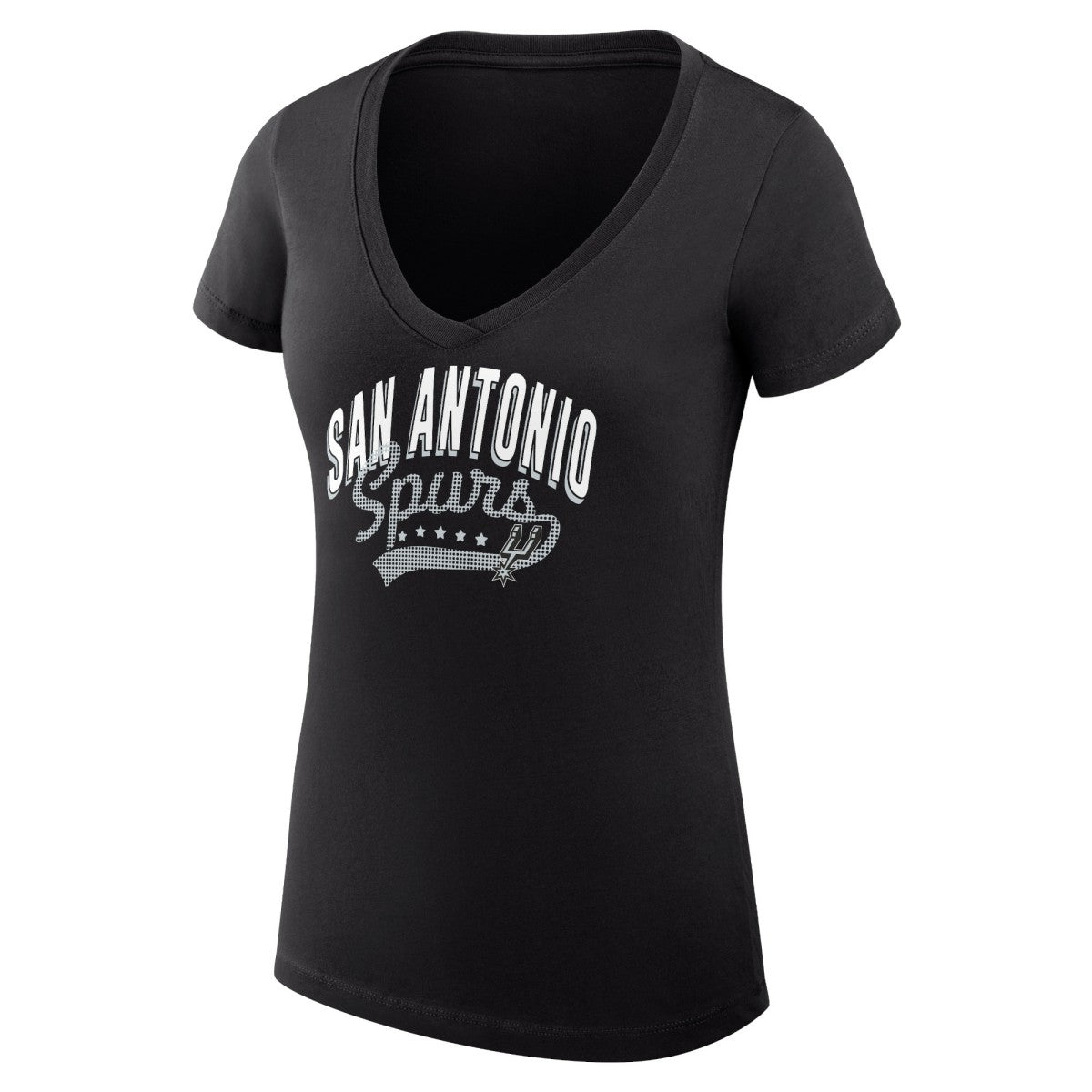 San Antonio Spurs G-III 4Her by Carl Banks Women's Super-Slim Fit Lightweight Filigree Logo V-Neck T-Shirt Online