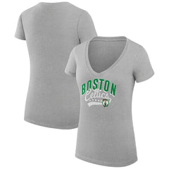 Boston Celtics G-III 4Her by Carl Banks Women's Super-Slim Fit Lightweight Filigree Logo V-Neck T-Shirt On Sale