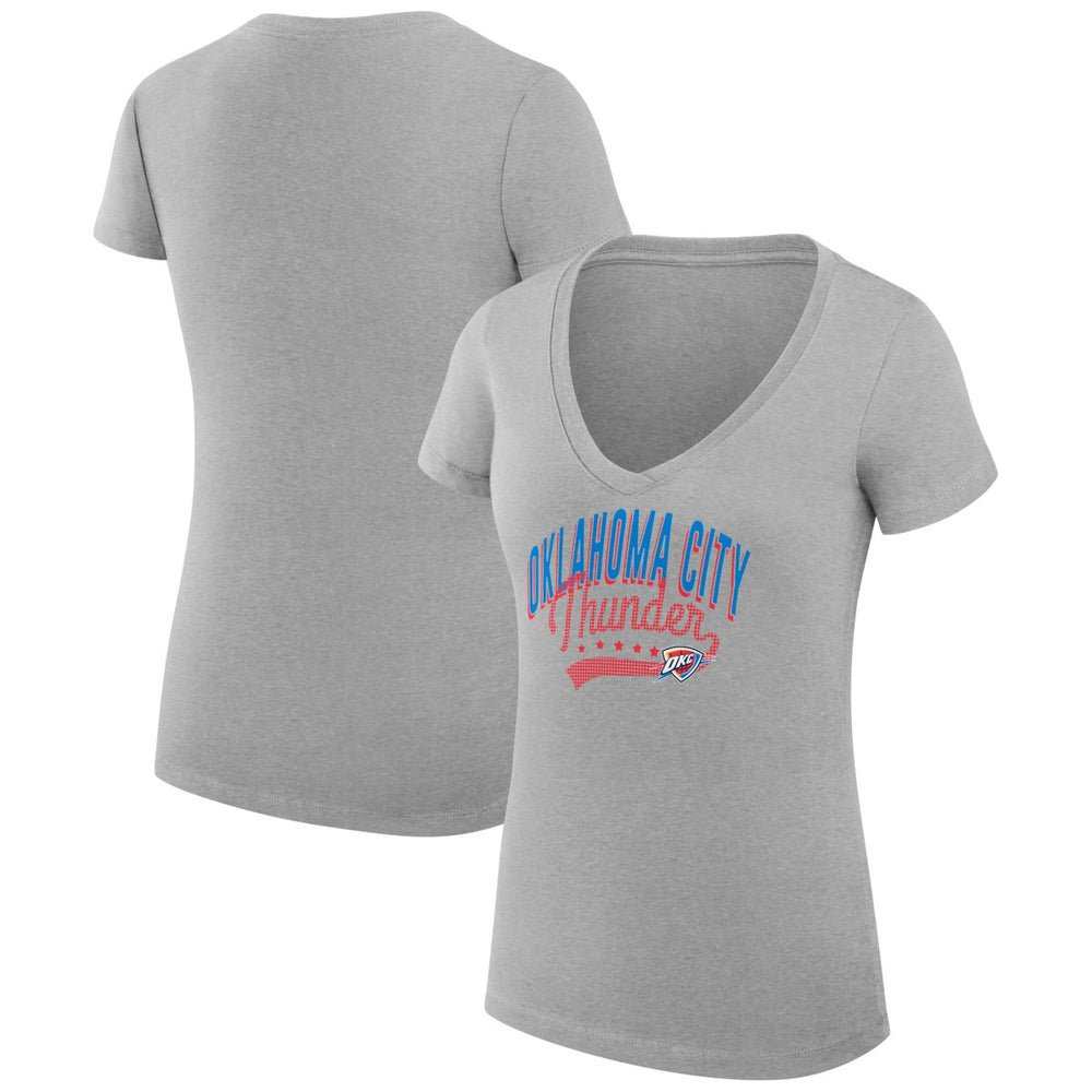 Oklahoma City Thunder G-III 4Her by Carl Banks Women's Super-Slim Fit Lightweight Filigree Logo V-Neck T-Shirt On Sale