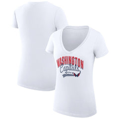 Washington Capitals G-III 4Her by Carl Banks Women's Super-Slim Fit Lightweight Filigree Logo V-Neck T-Shirt – White On Sale