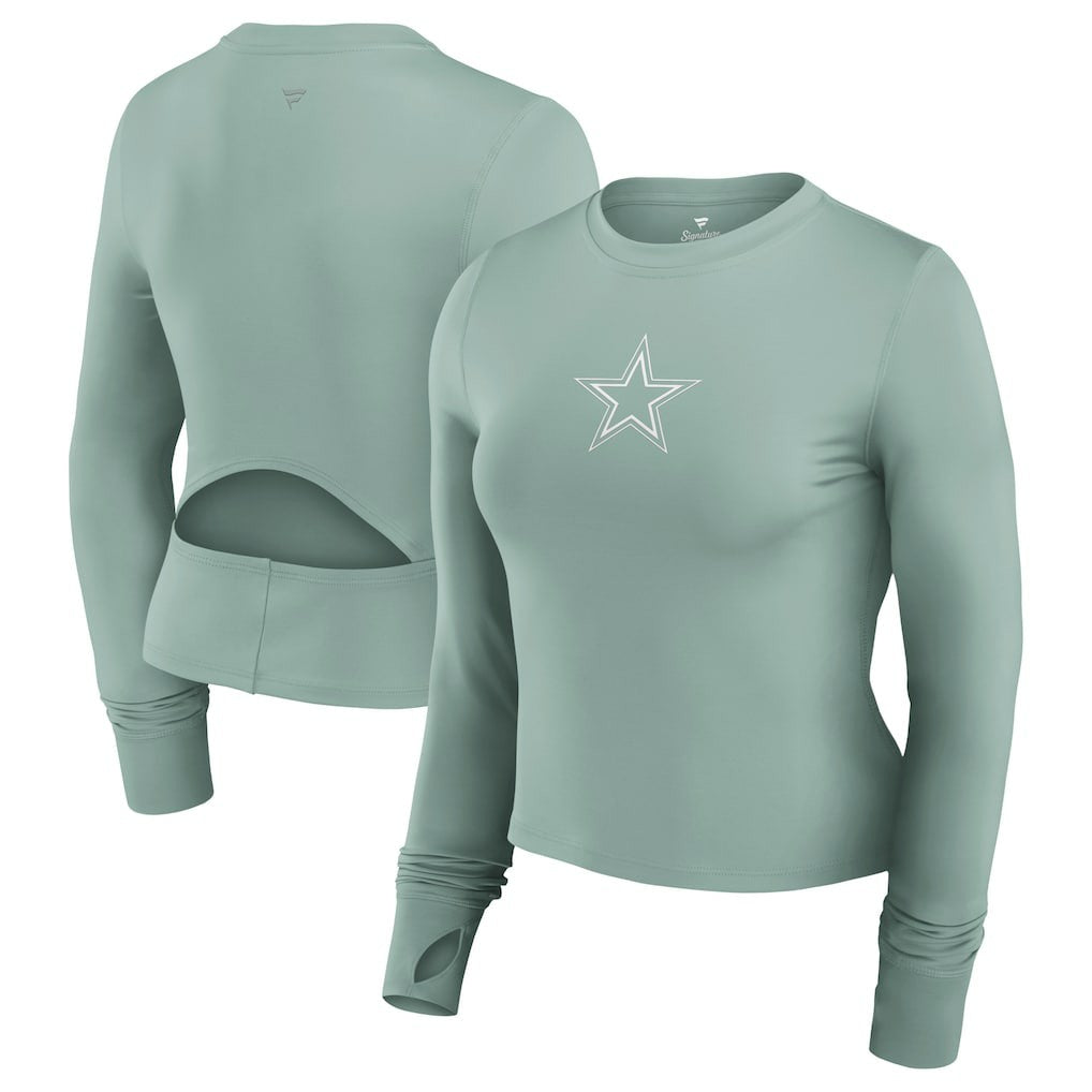 Dallas Cowboys Fanatics Women's Studio Fitted Long Sleeve Gym Top