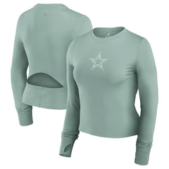 Dallas Cowboys Fanatics Women's Studio Fitted Long Sleeve Gym Top