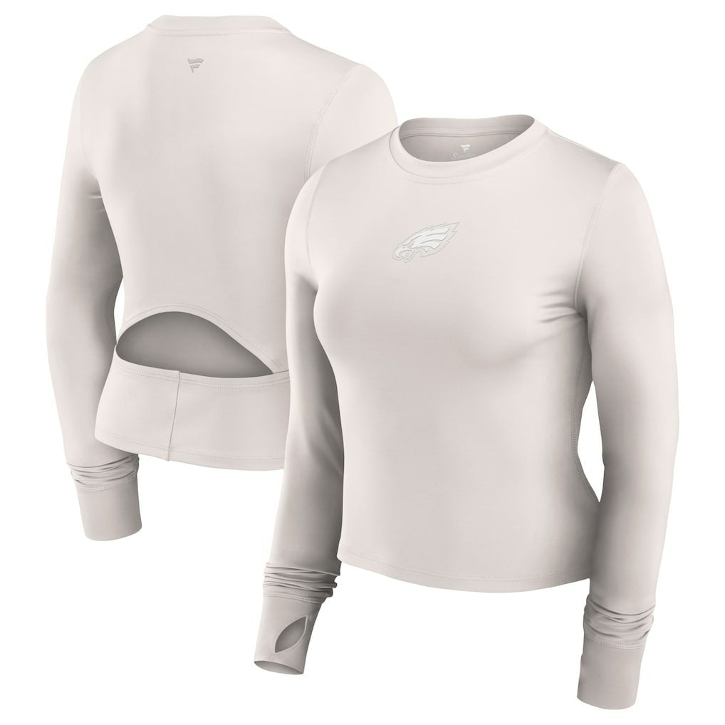 Philadelphia Eagles Fanatics Women's Studio Fitted Long Sleeve Gym Top