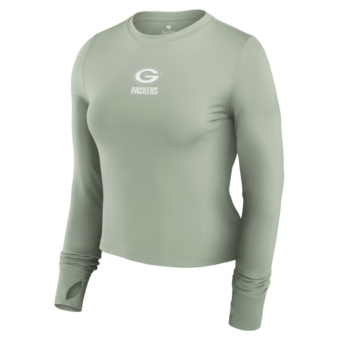 Green Bay Packers Fanatics Women's Studio Fitted Long Sleeve Gym Top