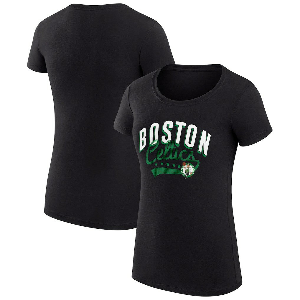 Boston Celtics G-III 4Her by Carl Banks Women's Super-Slim Fit Lightweight Filigree Logo T-Shirt - Black shop Online
