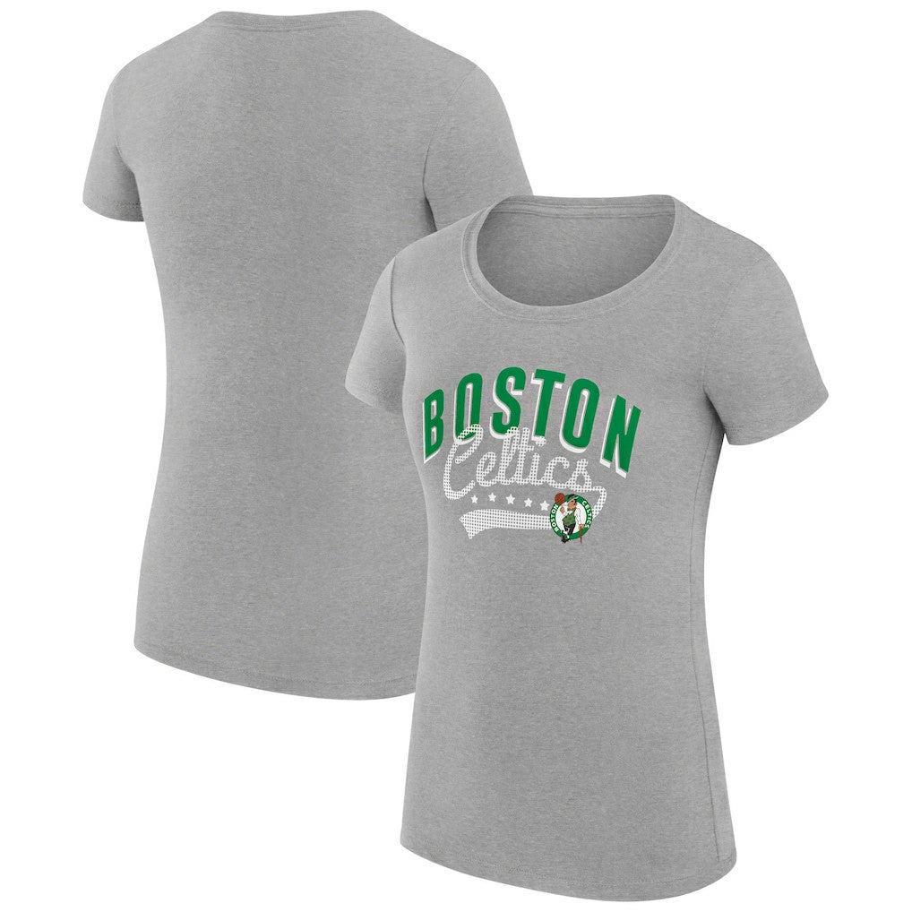 Boston Celtics G-III 4Her by Carl Banks Women's Super-Slim Fit Lightweight Filigree Logo T-Shirt - Heather Gray discount On Sale
