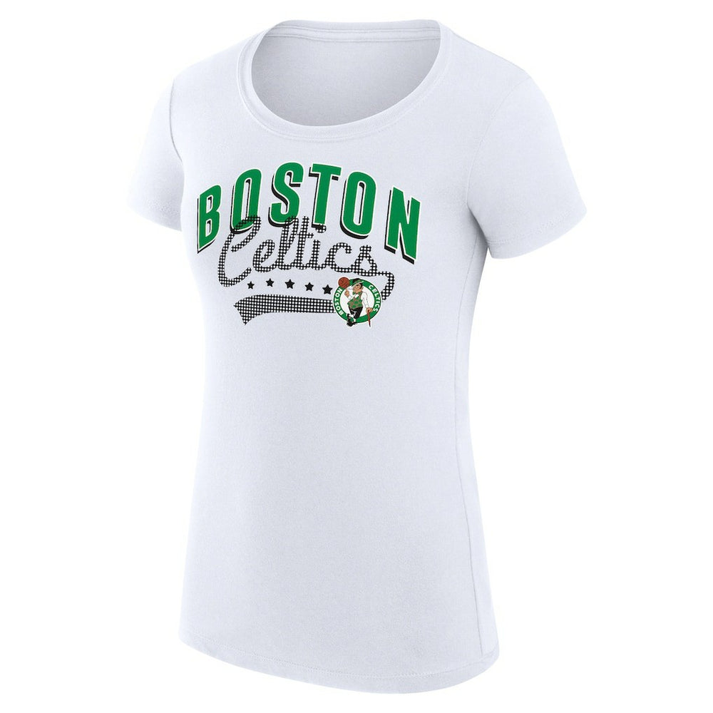 Boston Celtics G-III 4Her by Carl Banks Women's Super-Slim Fit Lightweight Filigree Logo T-Shirt - White online New