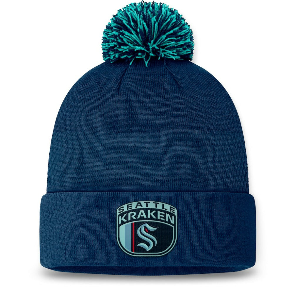 Seattle Kraken Fanatics 2024 NHL Draft Cuffed Knit Hat with Pom On Sale