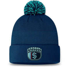 Seattle Kraken Fanatics 2024 NHL Draft Cuffed Knit Hat with Pom On Sale
