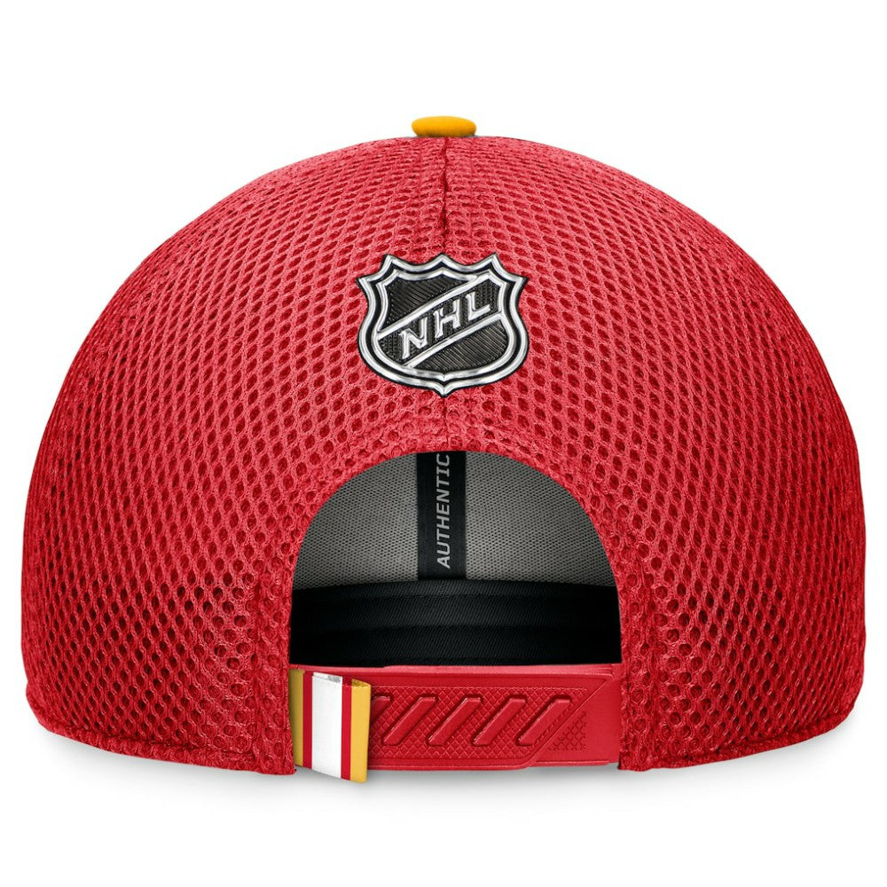 Calgary Flames Fanatics 2024 NHL Draft On Stage Trucker Adjustable Hat Discount