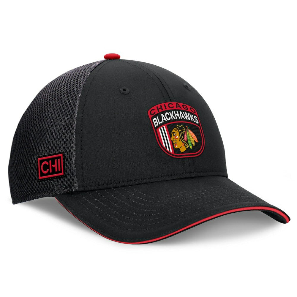 Chicago Blackhawks Fanatics 2024 NHL Draft On Stage Trucker Adjustable Hat For Sale