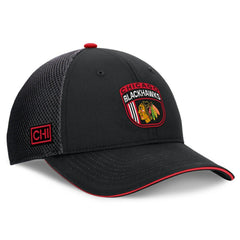Chicago Blackhawks Fanatics 2024 NHL Draft On Stage Trucker Adjustable Hat For Sale