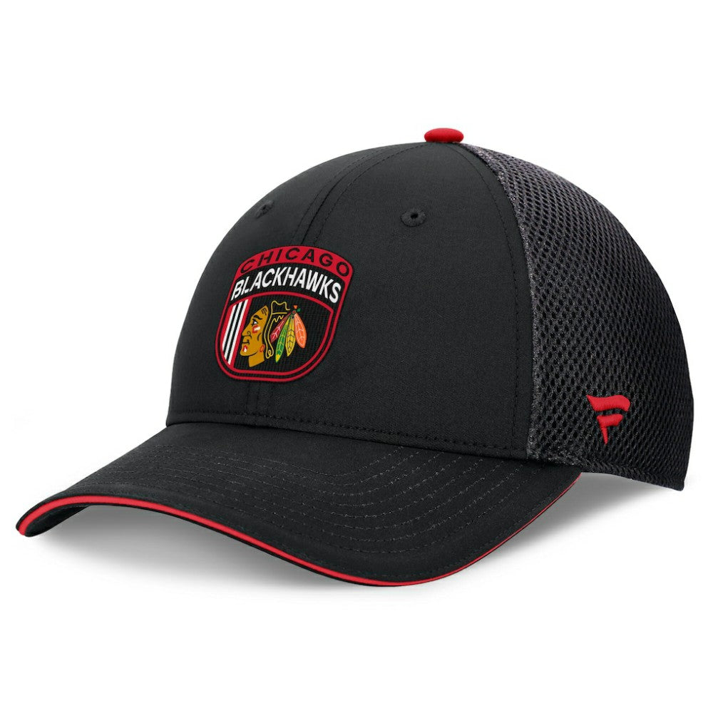 Chicago Blackhawks Fanatics 2024 NHL Draft On Stage Trucker Adjustable Hat For Sale