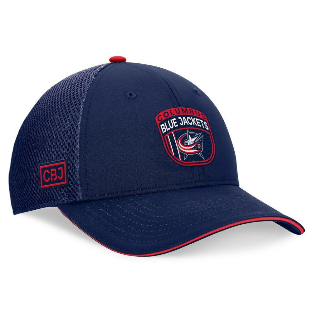 Columbus Blue Jackets Fanatics 2024 NHL Draft On Stage Trucker Adjustable Hat For Sale