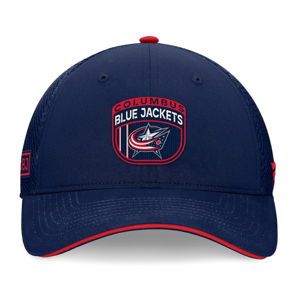 Columbus Blue Jackets Fanatics 2024 NHL Draft On Stage Trucker Adjustable Hat For Sale