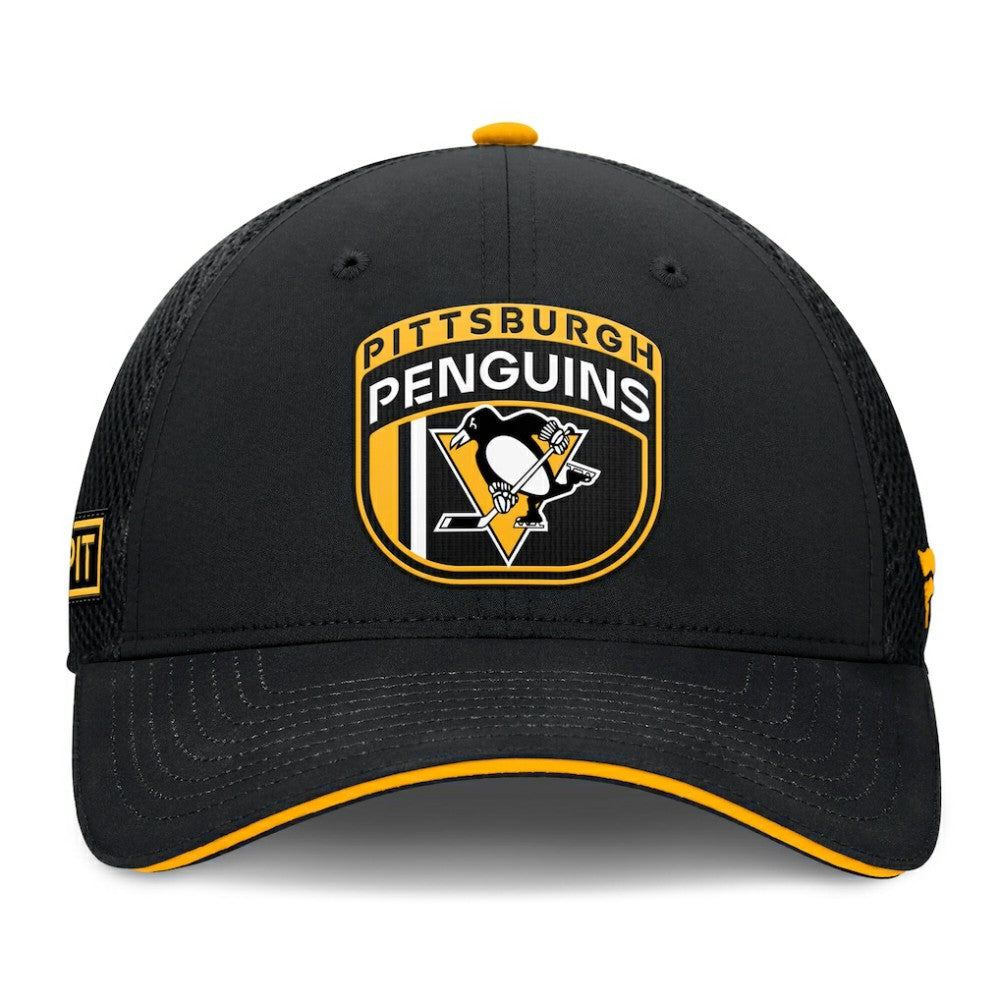 Pittsburgh Penguins Fanatics 2024 NHL Draft On Stage Trucker Adjustable Hat Online