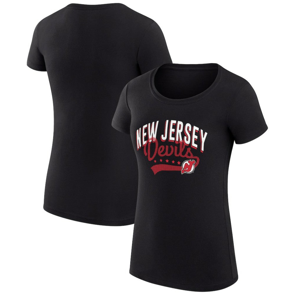 New Jersey Devils G-III 4Her by Carl Banks Women's Super-Slim Fit Lightweight Filigree Logo T-Shirt – Black On Sale