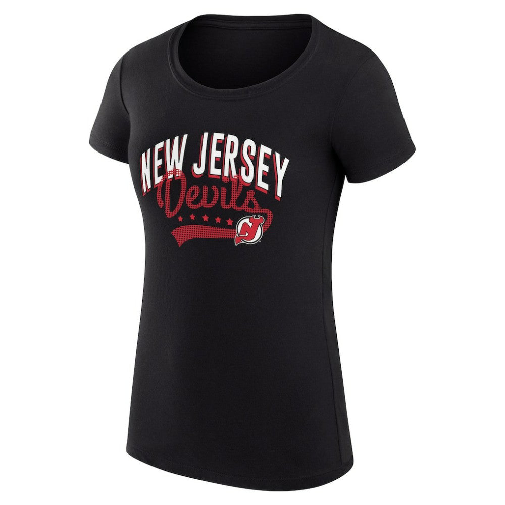 New Jersey Devils G-III 4Her by Carl Banks Women's Super-Slim Fit Lightweight Filigree Logo T-Shirt – Black On Sale