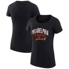 Philadelphia Flyers G-III 4Her by Carl Banks Women's Super-Slim Fit Lightweight Filigree Logo T-Shirt – Black Online