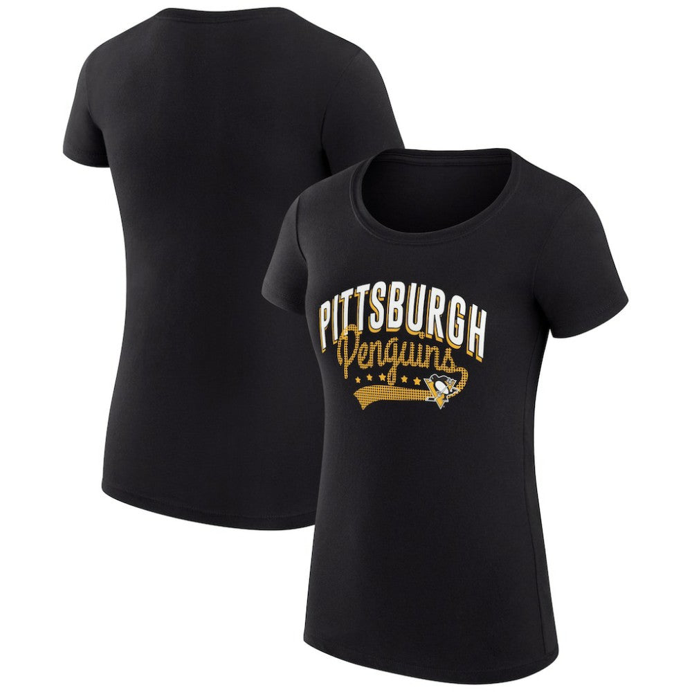Pittsburgh Penguins G-III 4Her by Carl Banks Women's Super-Slim Fit Lightweight Filigree Logo T-Shirt – Black Online