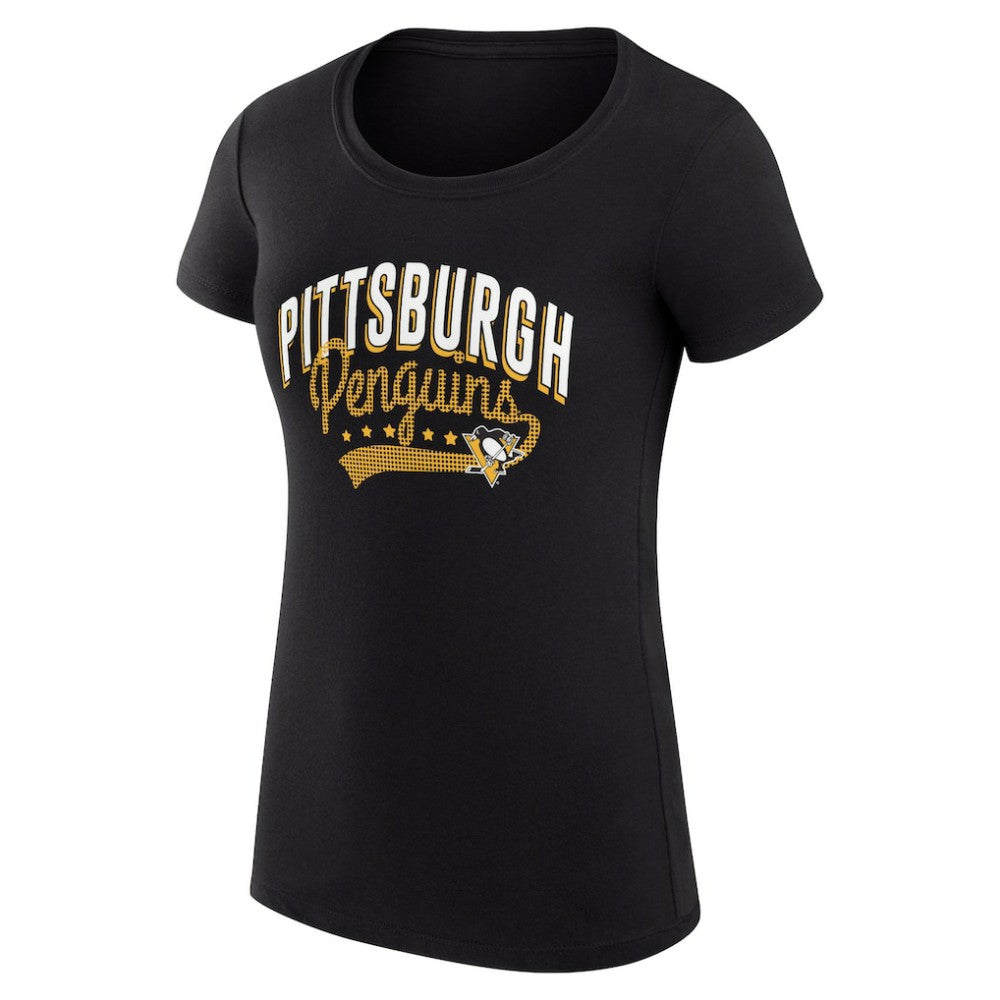 Pittsburgh Penguins G-III 4Her by Carl Banks Women's Super-Slim Fit Lightweight Filigree Logo T-Shirt – Black Online