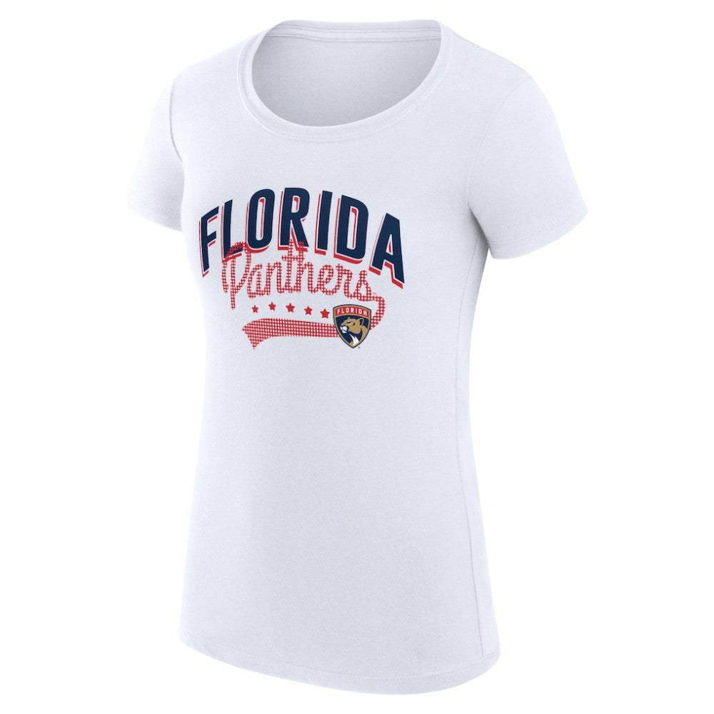 Florida Panthers G-III 4Her by Carl Banks Women's Super-Slim Fit Lightweight Filigree Logo T-Shirt – White For Sale