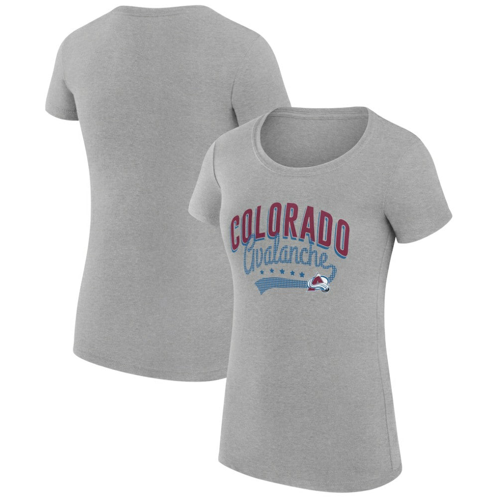 Colorado Avalanche G-III 4Her by Carl Banks Women's Super-Slim Fit Lightweight Filigree Logo T-Shirt – Gray Outlet