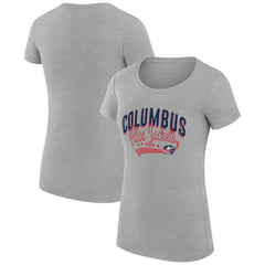 Columbus Blue Jackets G-III 4Her by Carl Banks Women's Super-Slim Fit Lightweight Filigree Logo T-Shirt – Gray Sale