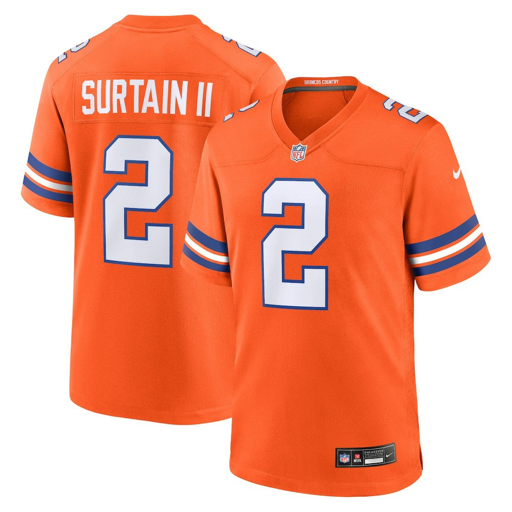 Denver Broncos Nike Patrick Surtain II  Mile High Collection 1977 Throwback Player Game Jersey