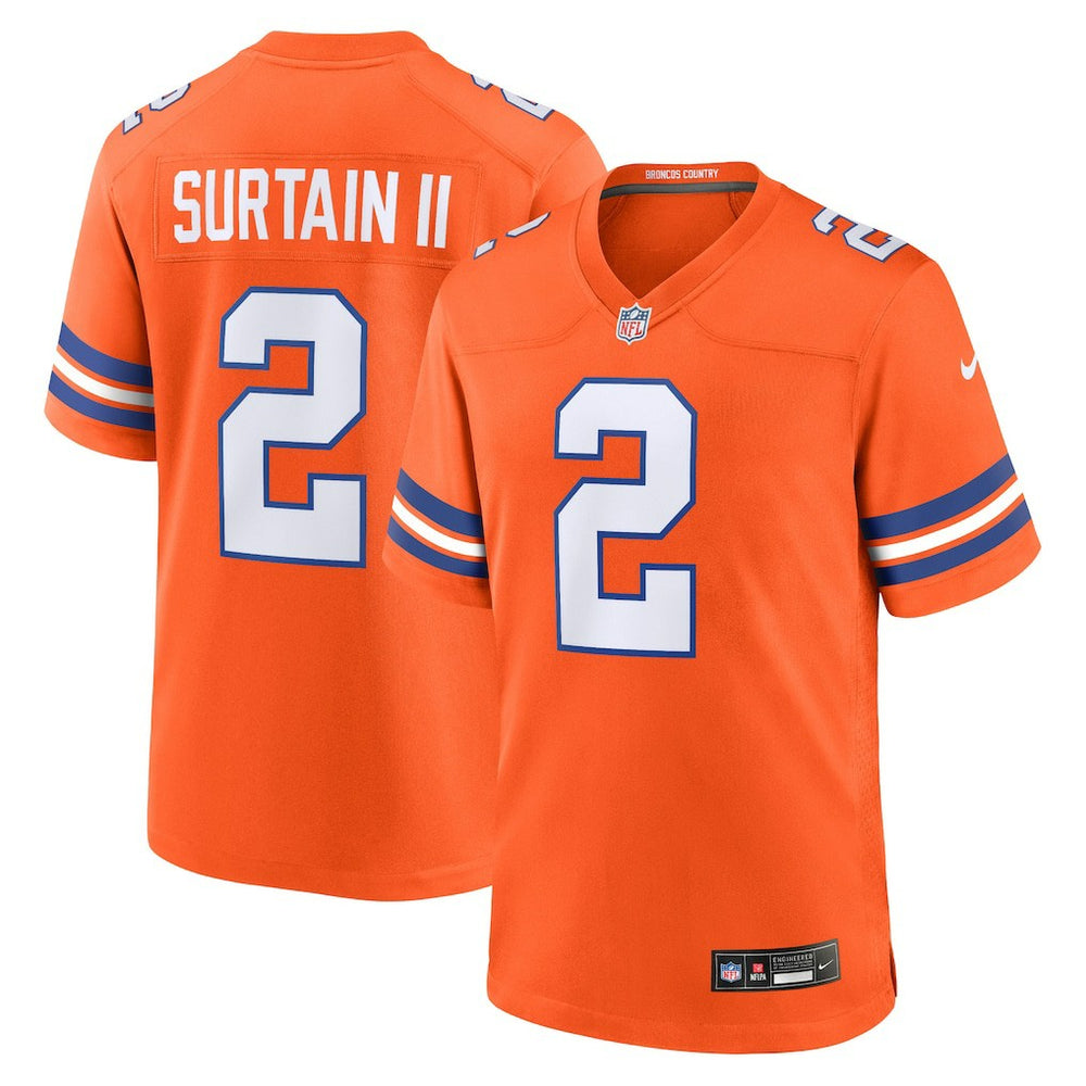 Denver Broncos Nike Patrick Surtain II  Mile High Collection 1977 Throwback Player Game Jersey